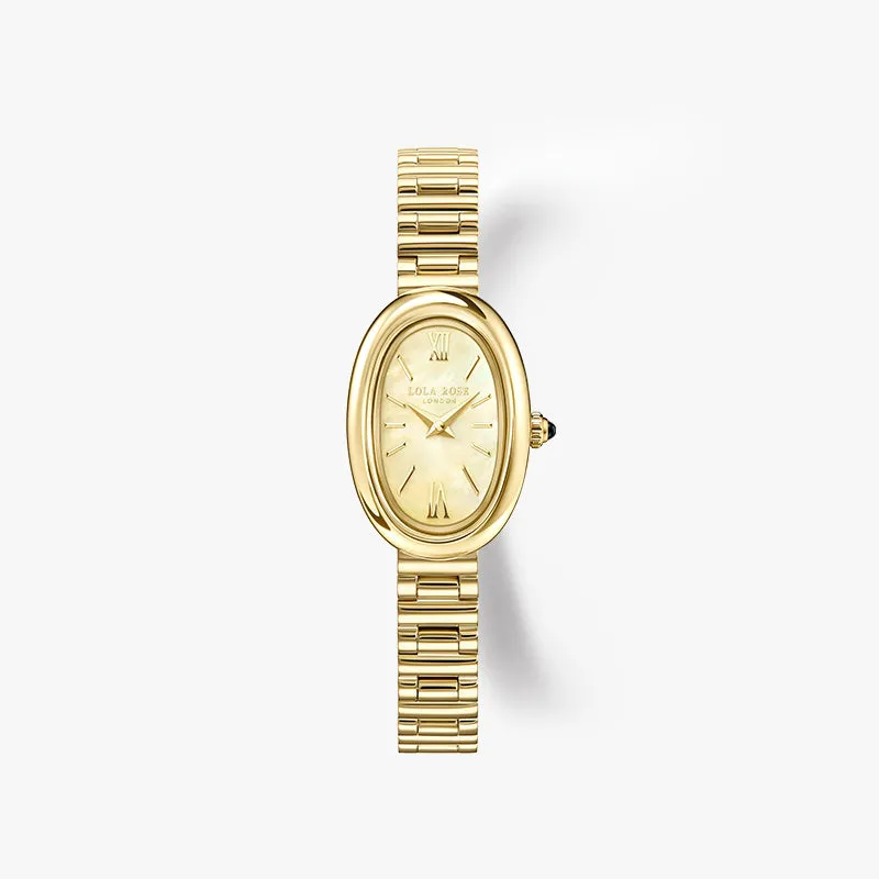 Mirror Mother of Pearl Watch with Quick Release Strap (Shipping from December 15th) made by Lola Rose