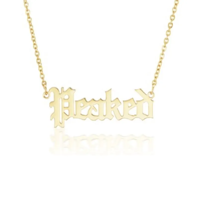 "Peaked" Gothic Nameplate Necklace sold by Mad Fine
