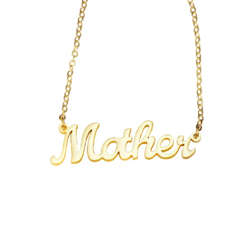 "Mother" Script Nameplate Necklace sold by Mad Fine