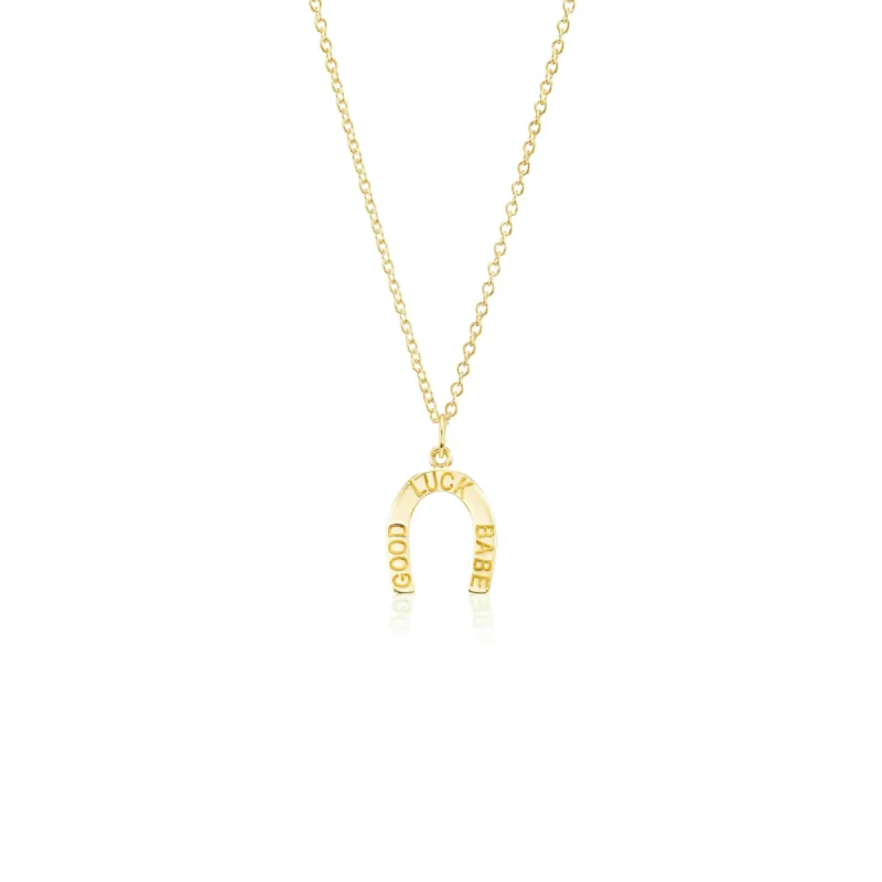 Good Luck Babe Horse-Shoe Pendant in 10k Gold sold by Mad Fine