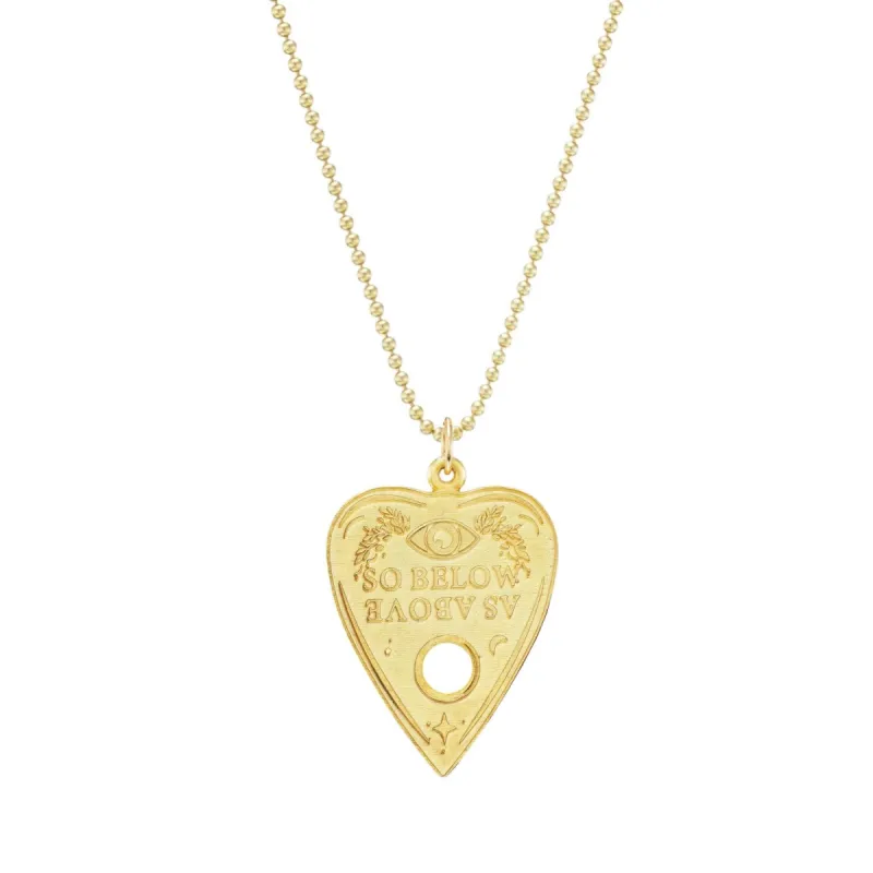 Gold Ouija Slider Pendant sold by Mad Fine
