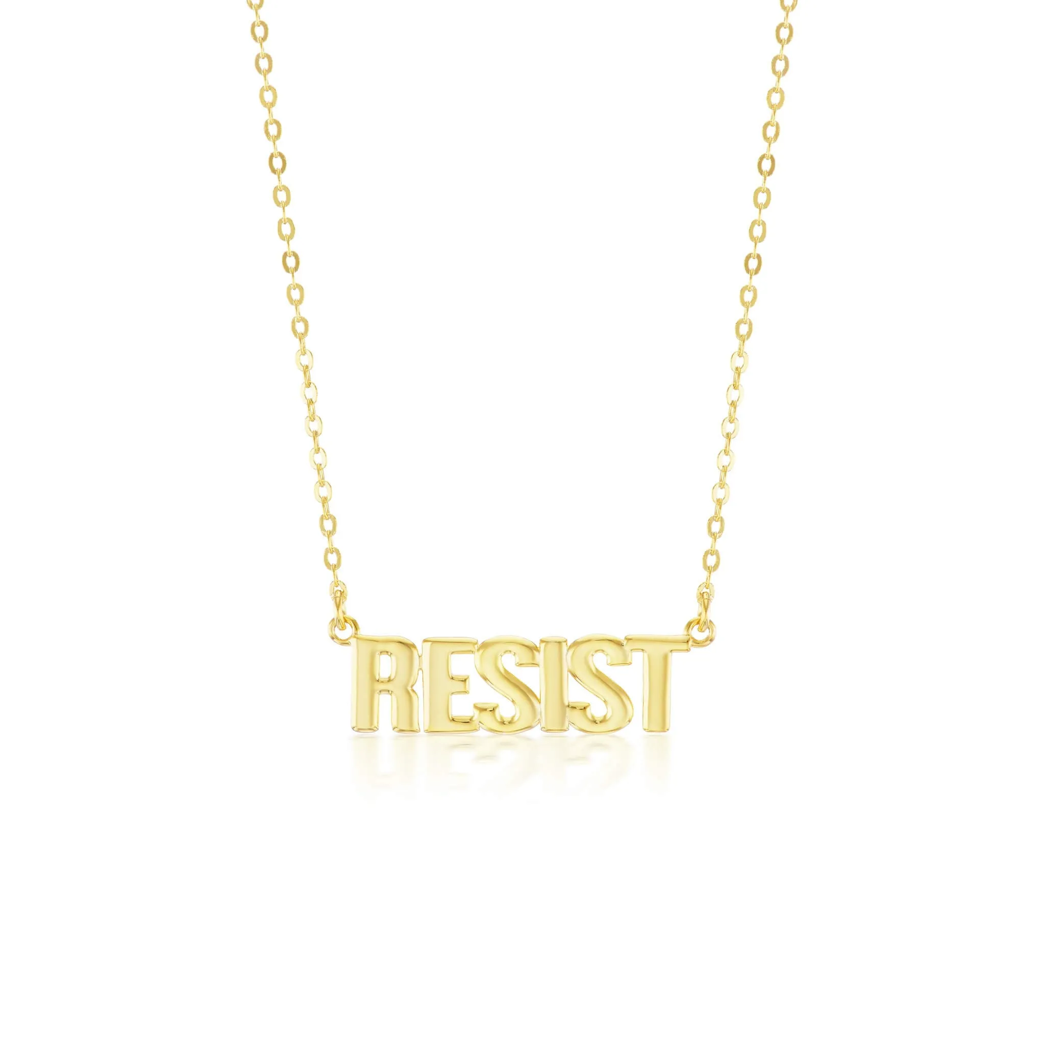 "RESIST" Nameplate sold by Mad Fine