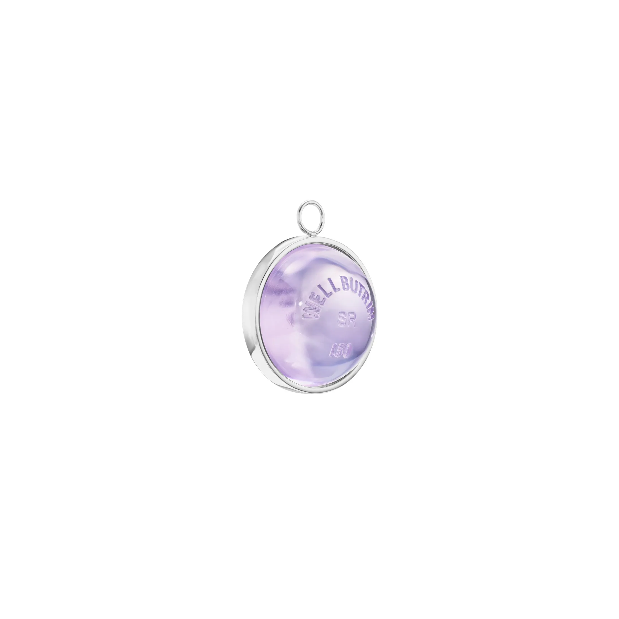 Silver Domed Lavender Quartz Wellbutrin Pendant sold by Mad Fine product image thumbnail 2