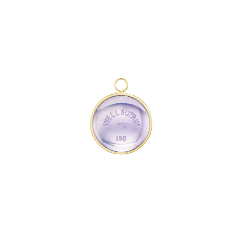Gold Domed Lavender Quartz Wellbutrin Pendant sold by Mad Fine