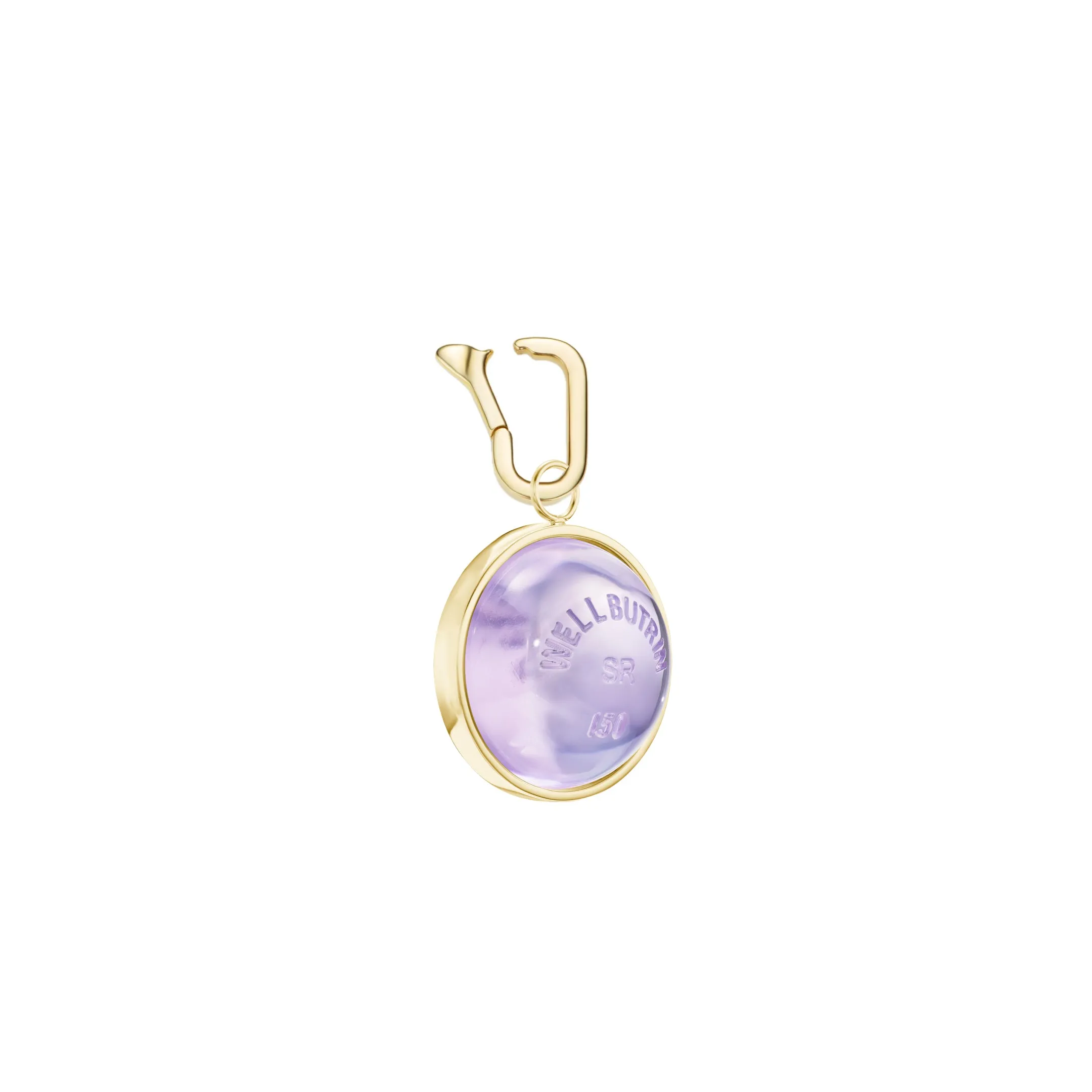 Gold Domed Lavender Quartz Wellbutrin Pendant sold by Mad Fine product image thumbnail 4