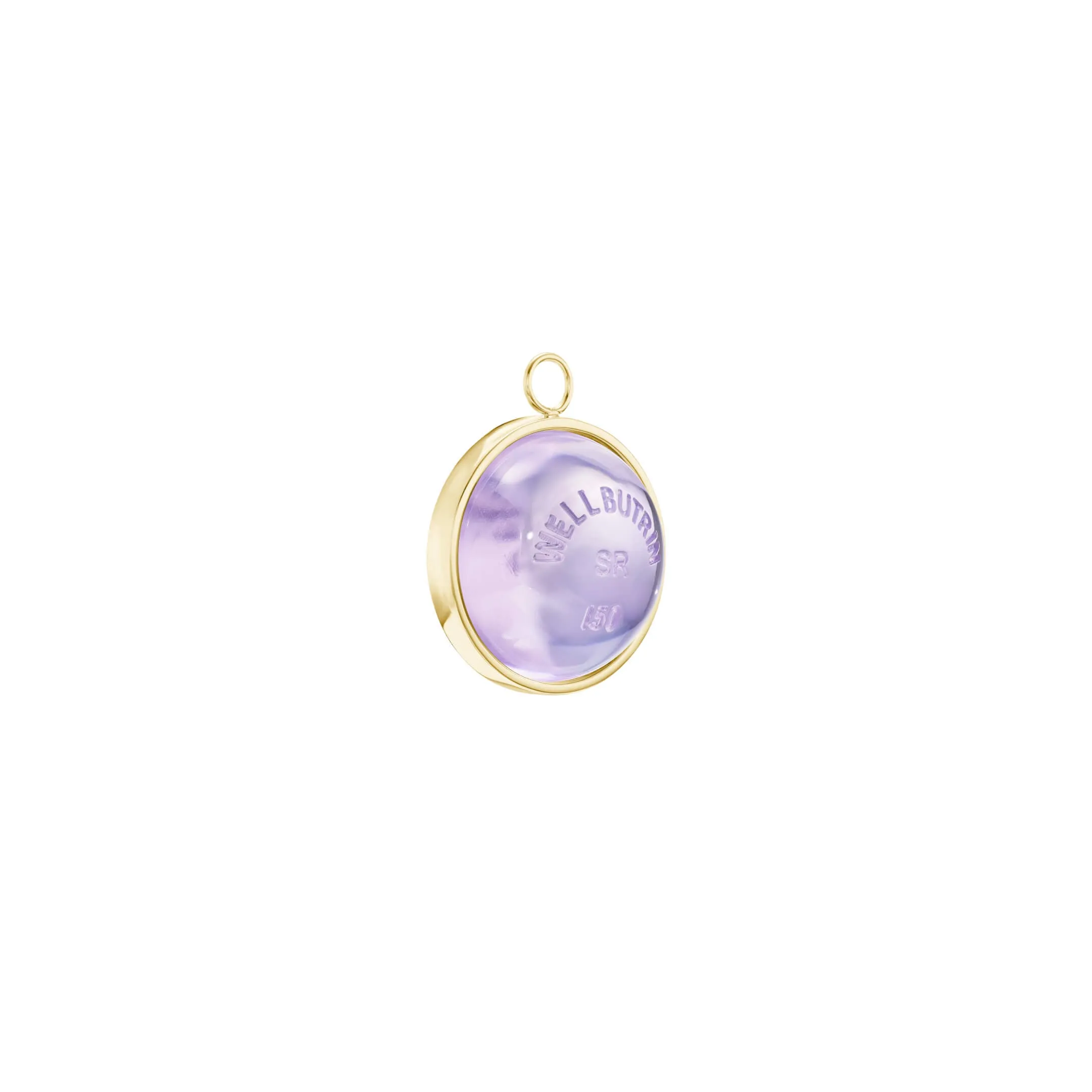 Gold Domed Lavender Quartz Wellbutrin Pendant sold by Mad Fine product image thumbnail 2