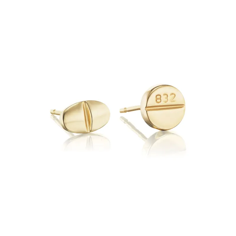 Gold Benzo Studs sold by Mad Fine