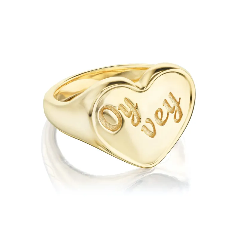 Gold "Oy Vey" Ring sold by Mad Fine