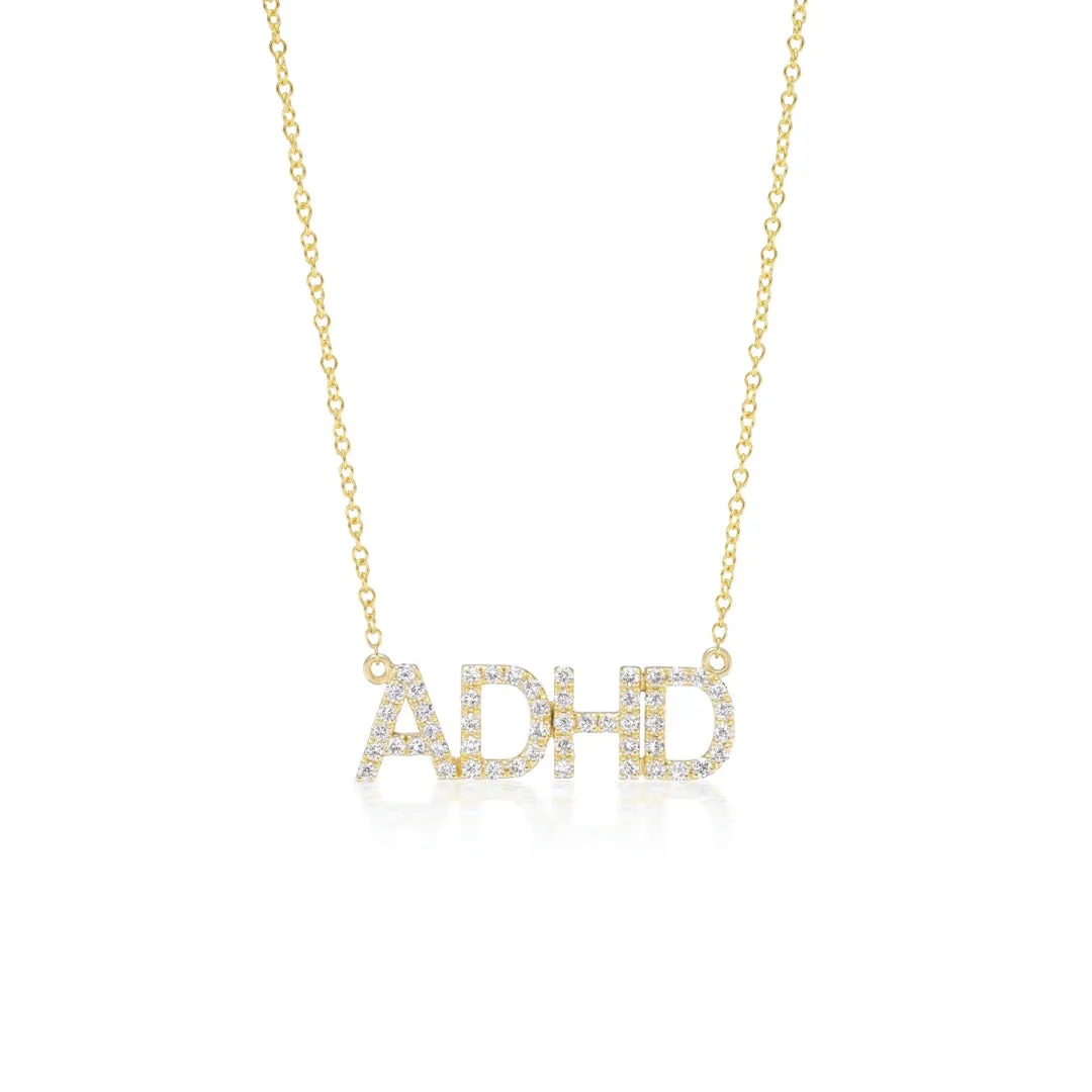 Mini "ADHD" Diamond Nameplate sold by Mad Fine