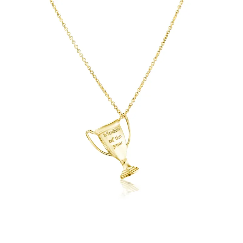 Mother of the Year Gold Trophy Pendant sold by Mad Fine