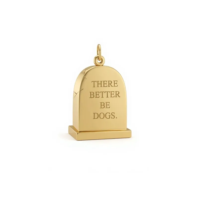 Grande Gold Gravestone Pendant sold by Mad Fine