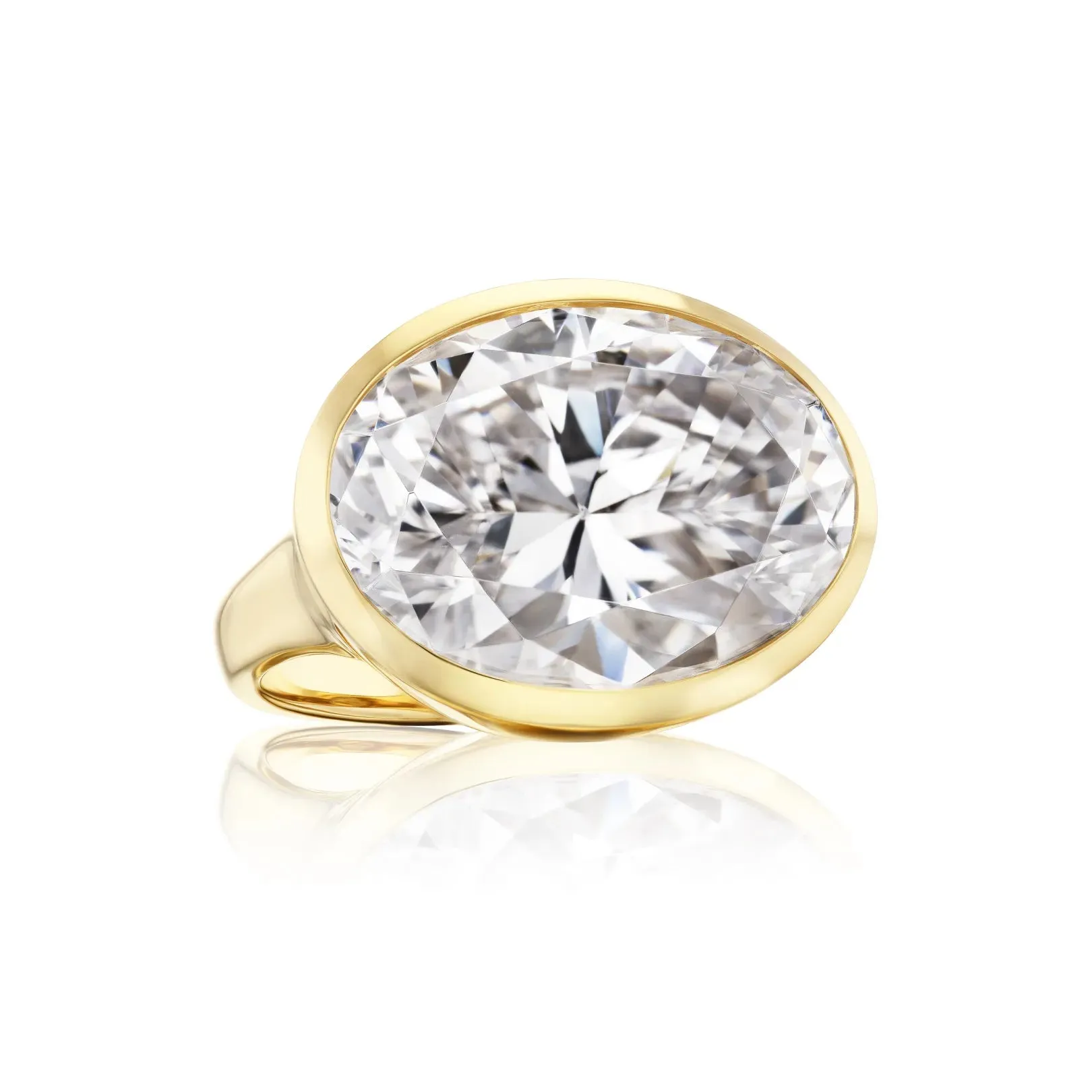 East-West White Sapphire Pinky Ring sold by Mad Fine product image thumbnail 2