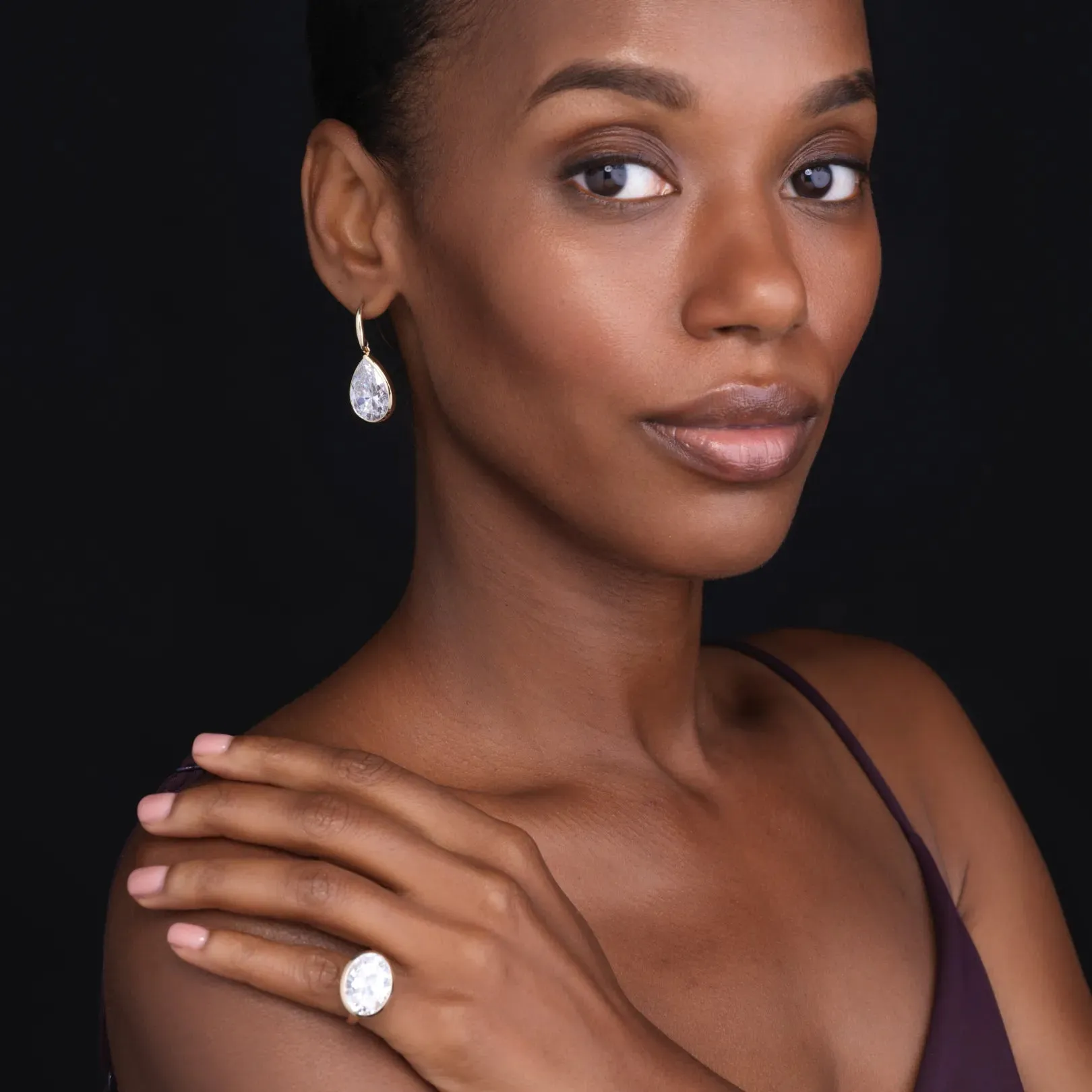 East-West White Sapphire Pinky Ring sold by Mad Fine product image thumbnail 3