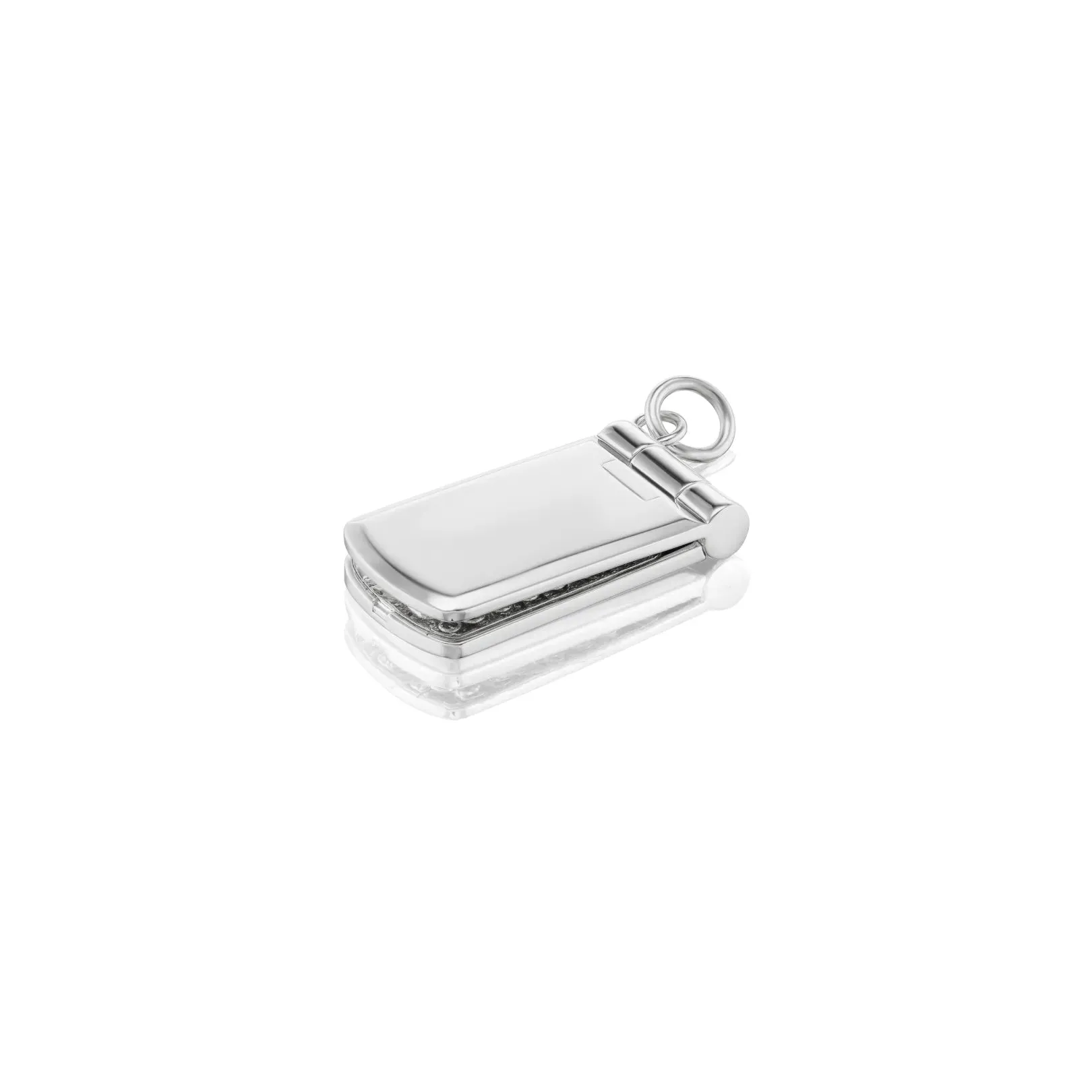 Silver Flip Phone Pendant sold by Mad Fine product image thumbnail 3