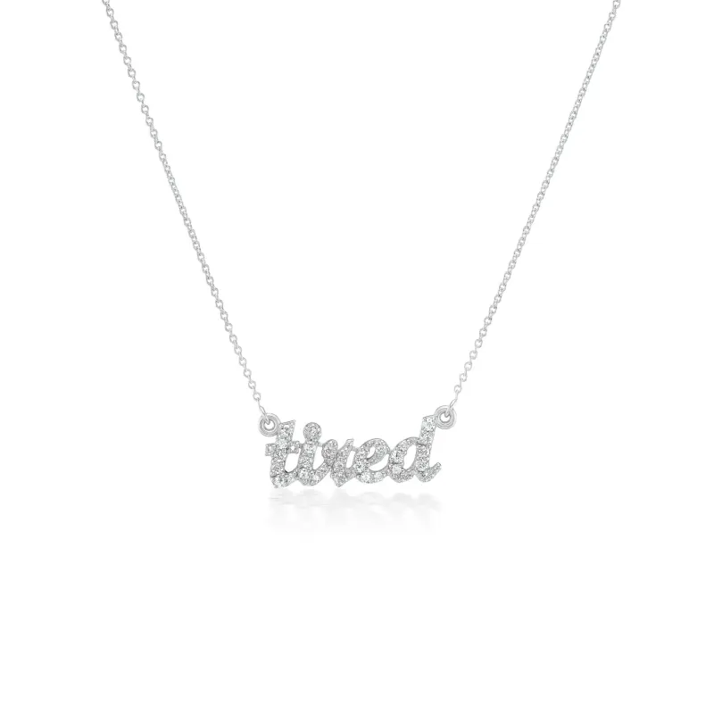 Diamond "tired" Nameplate Necklace made by Mad Fine