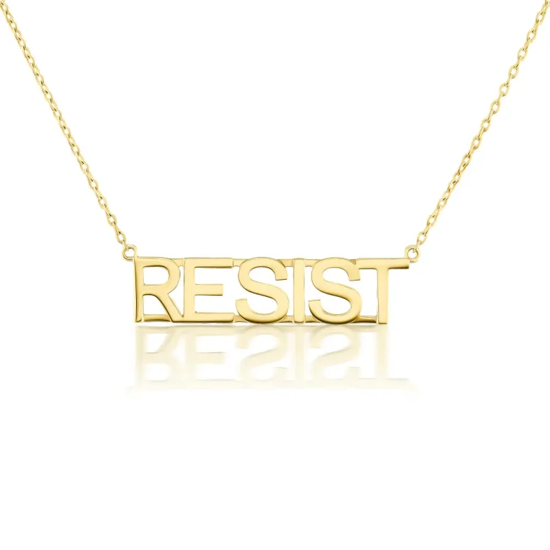 Grande Gold "RESIST" Nameplate made by Mad Fine
