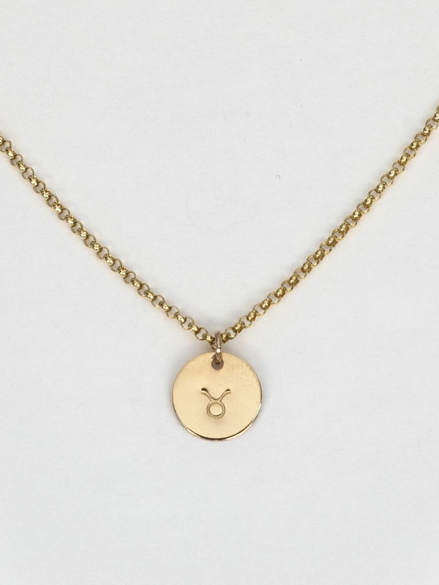 Zodiac Mini Disc Necklace sold by OXB