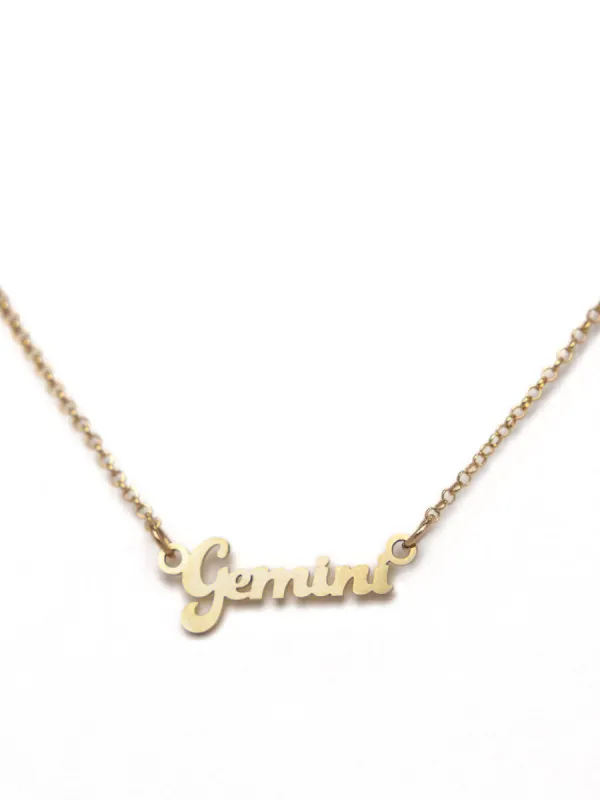 Zodiac Nameplate Necklace sold by OXB