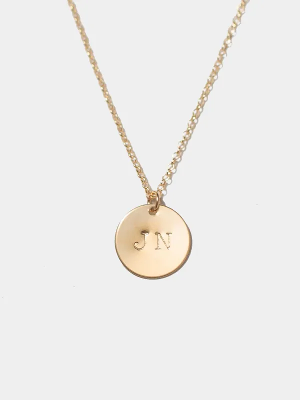 Initial Disc Necklace made by OXB