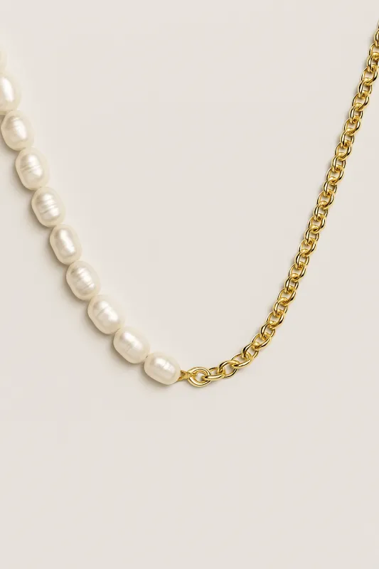 Pearl Halfcourt Necklace made by OXB