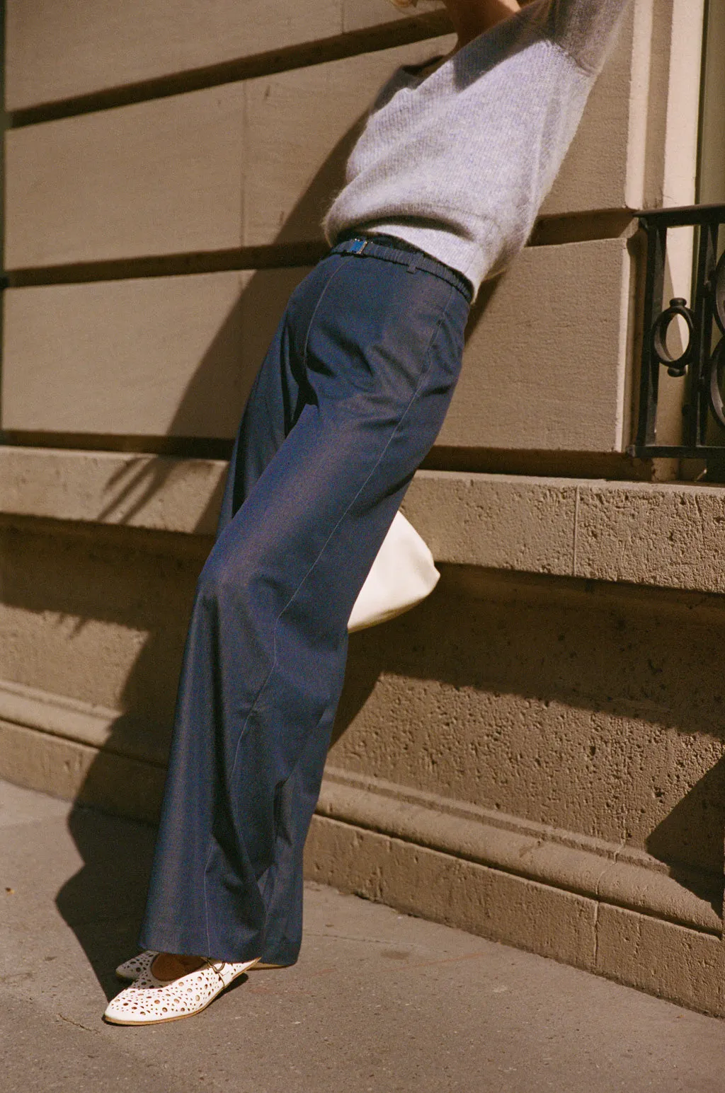 Wide-leg pants with elastic belt - Jeans blue sold by Pheme Paris product image thumbnail 4