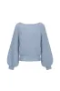 Mohair and wool sweater with belt buckle - Lilac blue sold by Pheme Paris