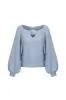 Mohair and wool sweater with belt buckle - Lilac blue sold by Pheme Paris
