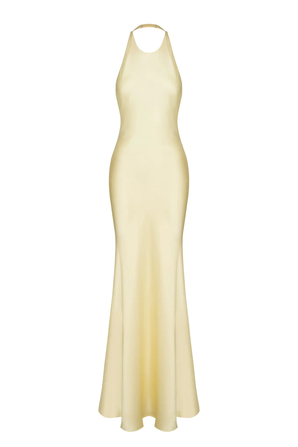 Long satin dress with chiffon stole - yellow sold by Pheme Paris product image thumbnail 4