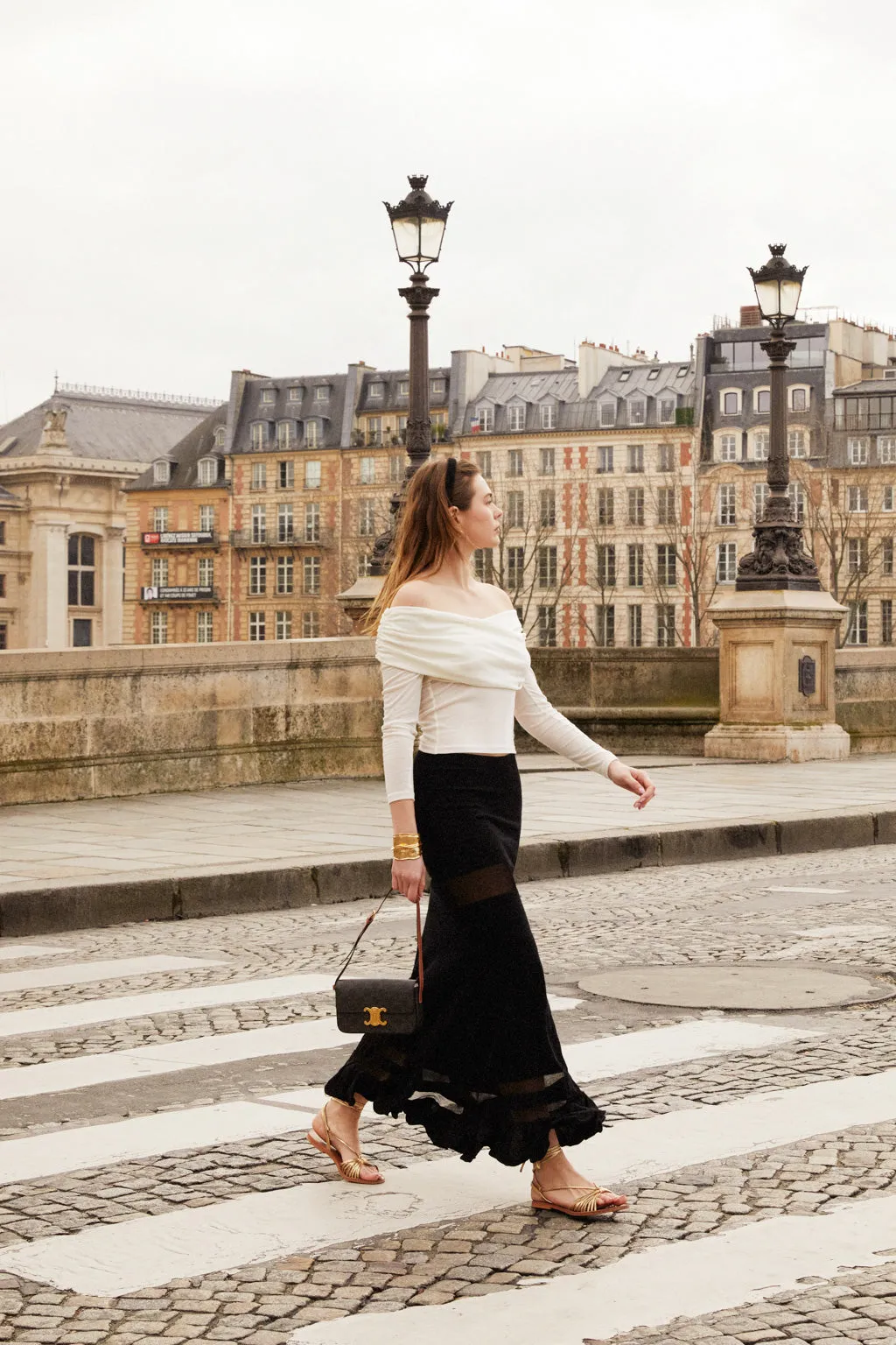 Off-shoulder ruched crossed stretch Lyocell top - off white sold by Pheme Paris product image thumbnail 5