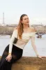 Off-shoulder ruched crossed stretch Lyocell top - off white sold by Pheme Paris