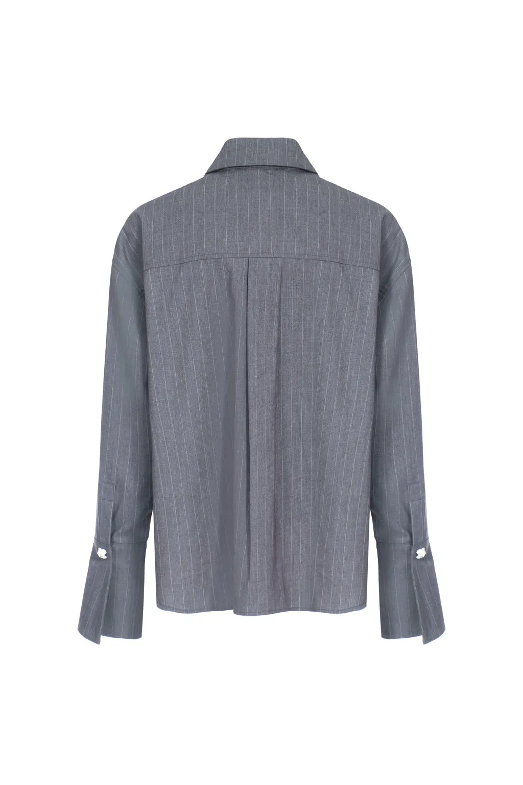 Oversize shirt with stripe - grey sold by Pheme Paris product image thumbnail 3