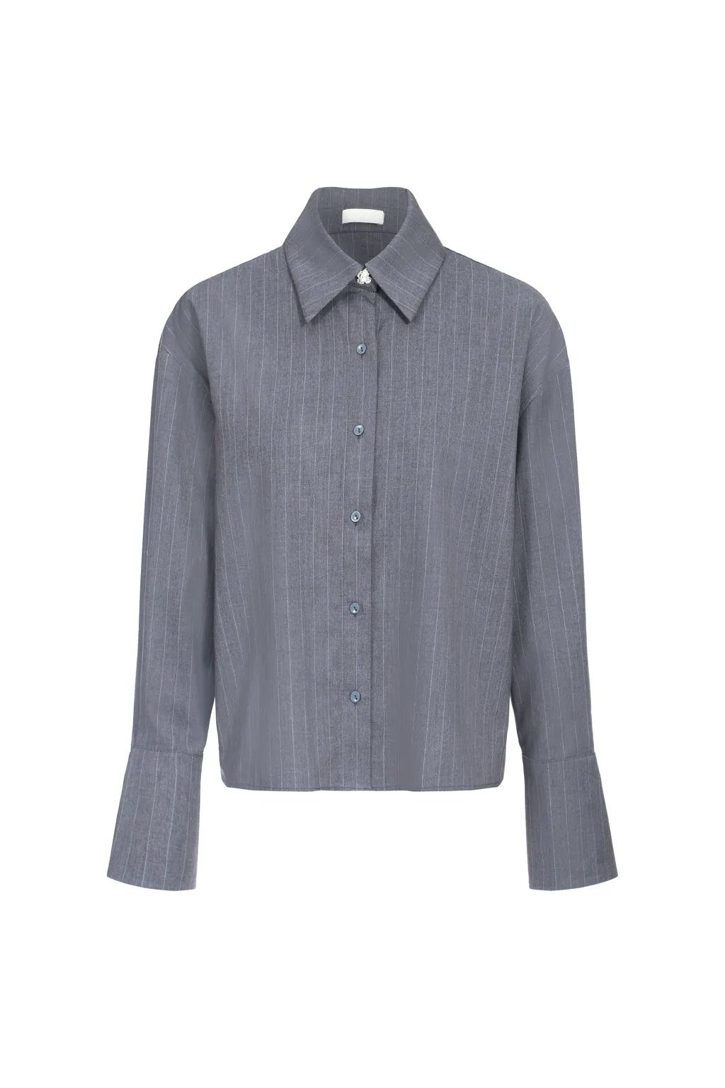 Oversize shirt with stripe - grey sold by Pheme Paris product image thumbnail 2