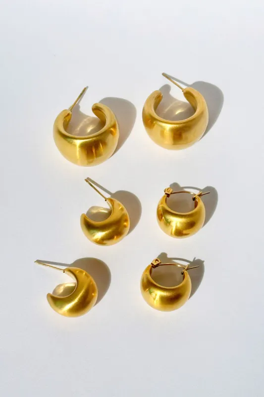 Brushed gold earrings sold by Pheme Paris