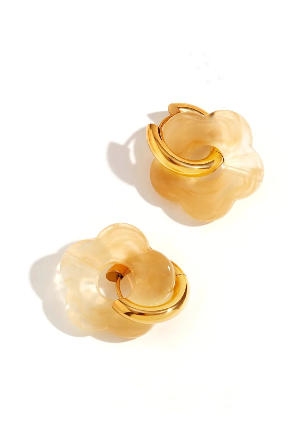 Flower hoop earrings sold by Pheme Paris product image thumbnail 3