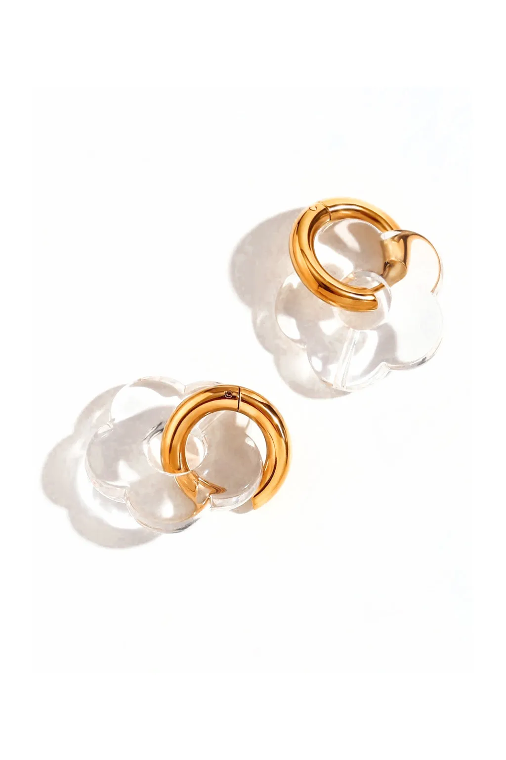 Flower hoop earrings sold by Pheme Paris product image thumbnail 2