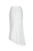 Asymmetric Lace-trimmed Satin Jacquard Skirt White sold by Pheme Paris