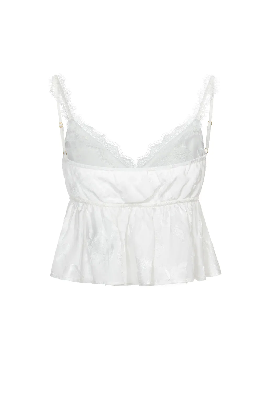Lace-trimmed Satin Jacquard Camisole White sold by Pheme Paris product image thumbnail 3