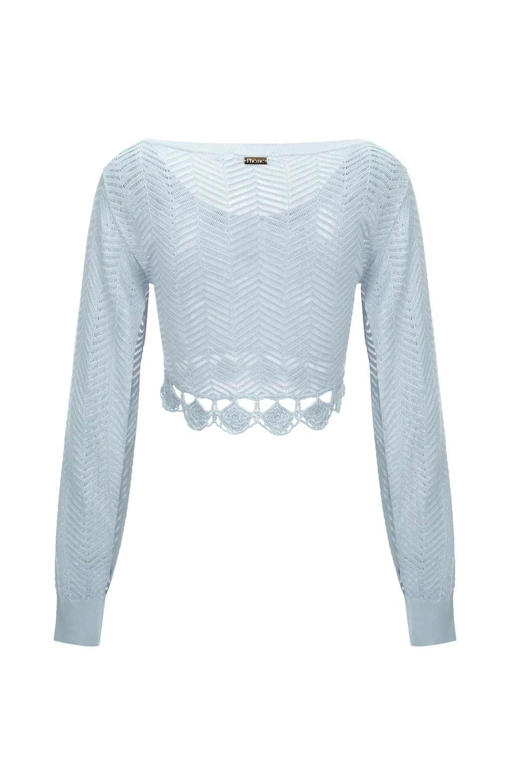 Knit Top with Crochet Grey sold by Pheme Paris product image thumbnail 3