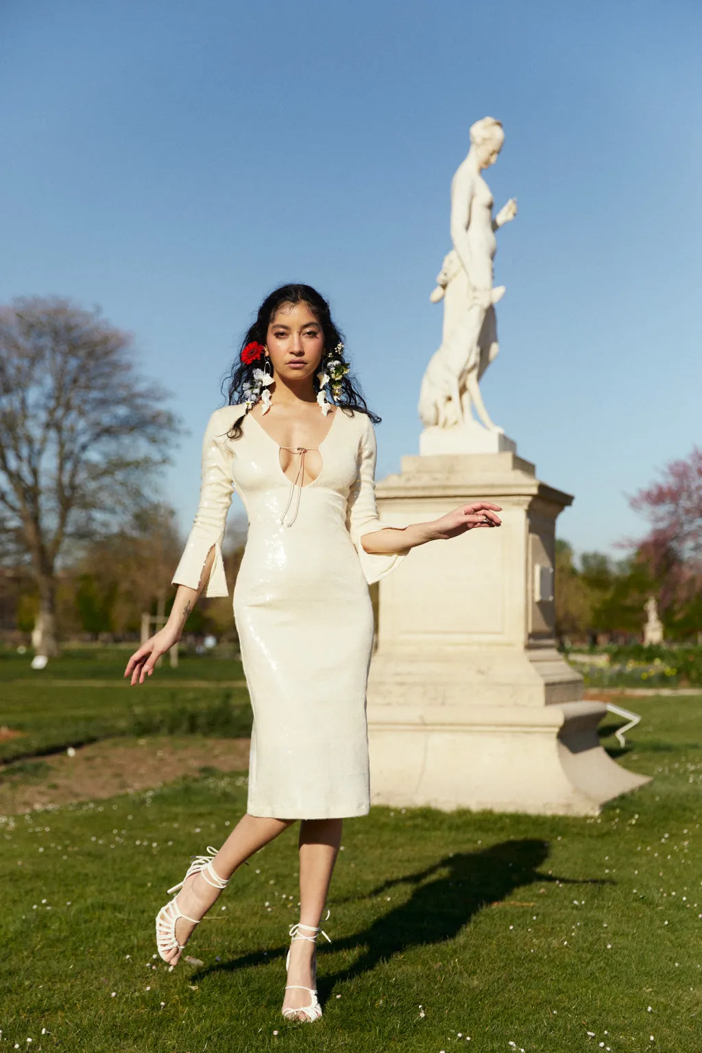 Sequined Stretch-jersey Midi Dress Pearl sold by Pheme Paris