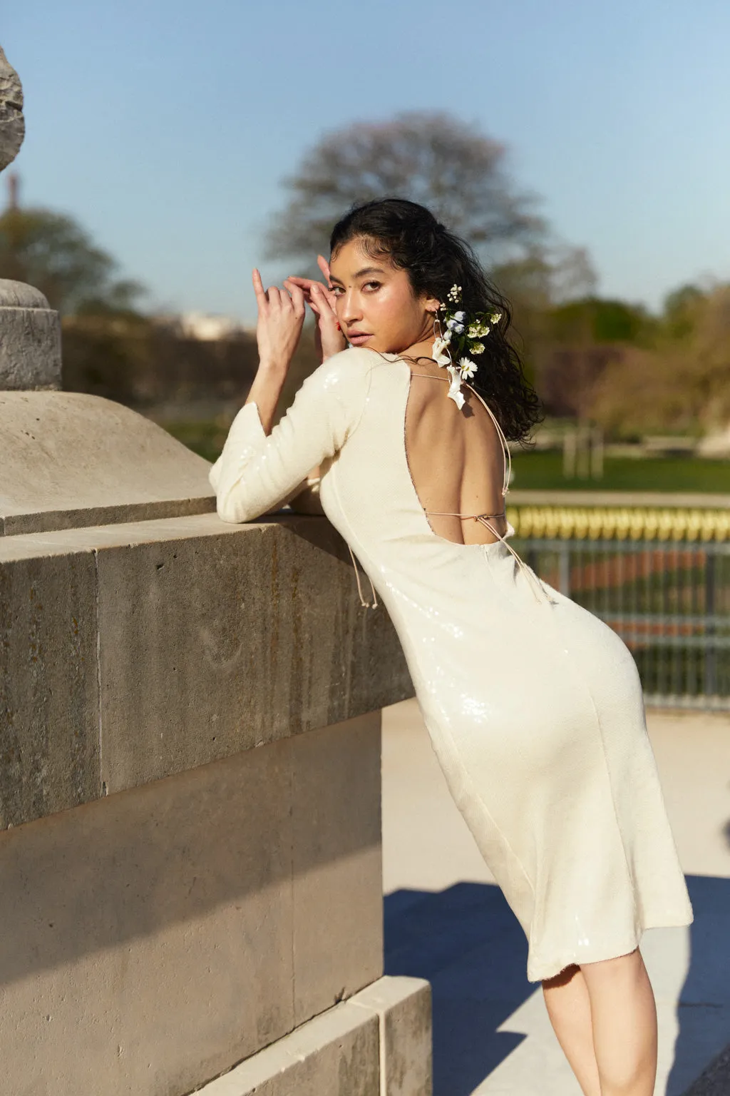 Sequined Stretch-jersey Midi Dress Pearl sold by Pheme Paris product image thumbnail 4