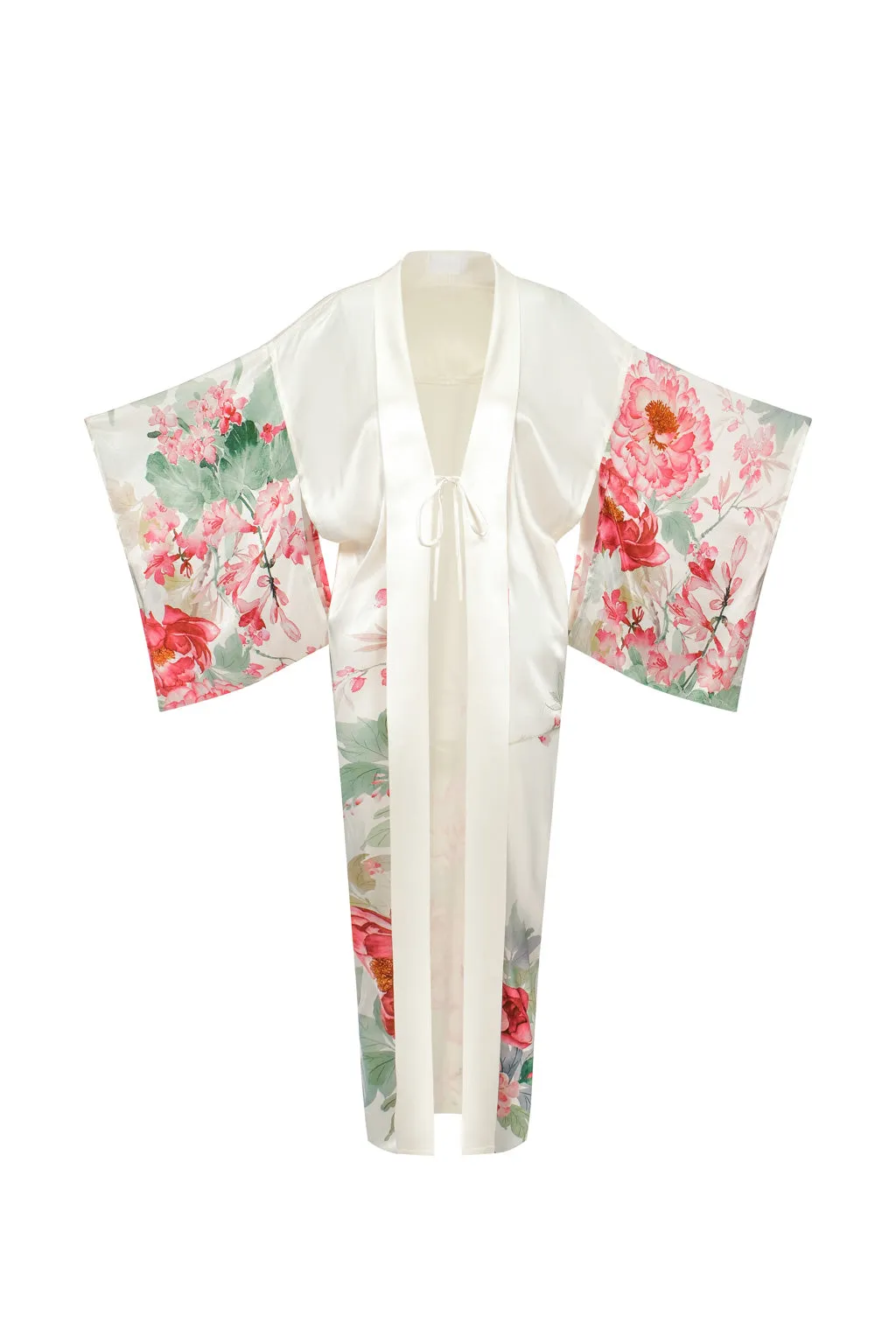 Peony Printed Satin Kimono sold by Pheme Paris product image thumbnail 2