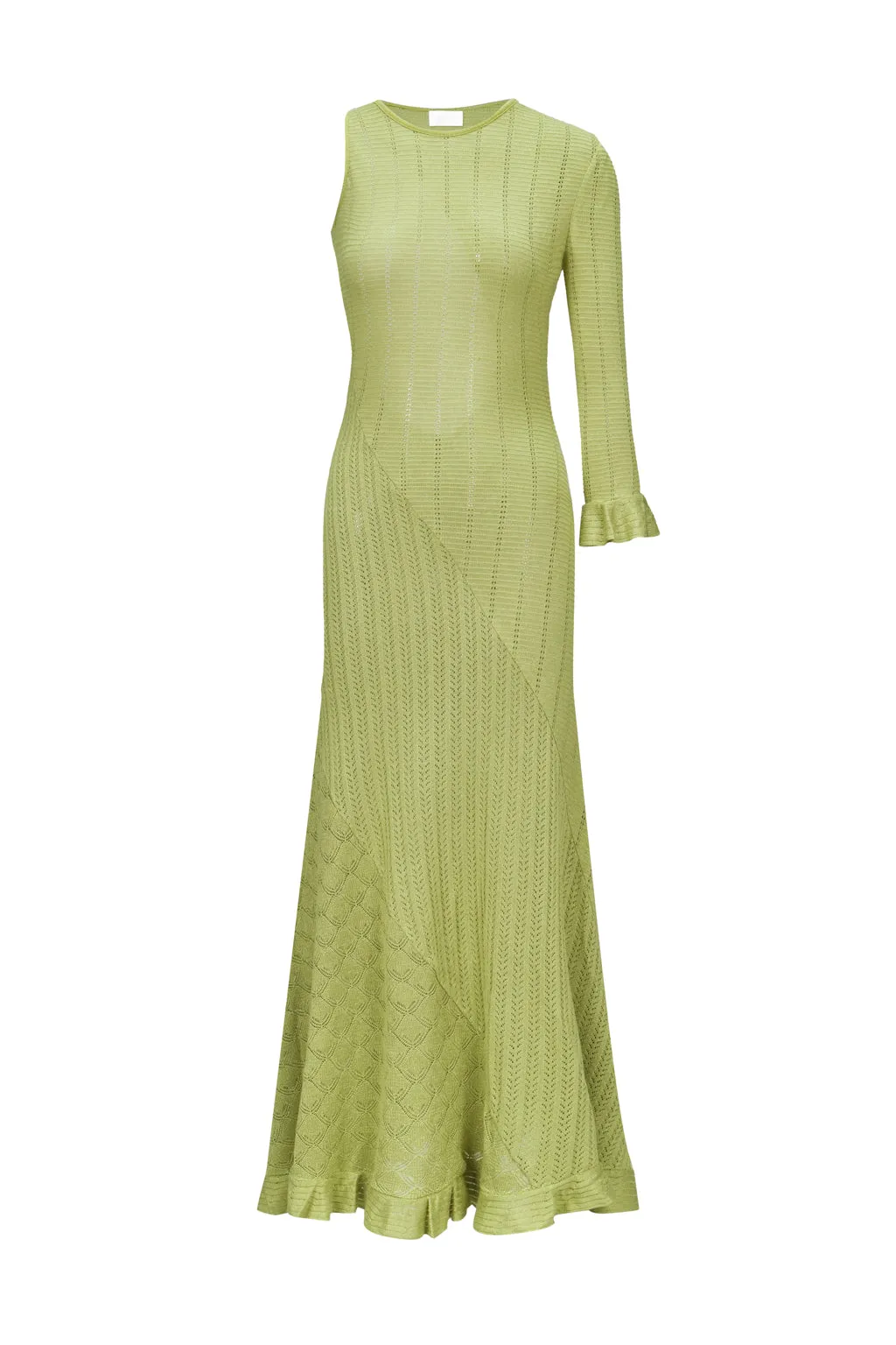 Open-back Maxi Knit Dress Metallic Green sold by Pheme Paris product image thumbnail 2