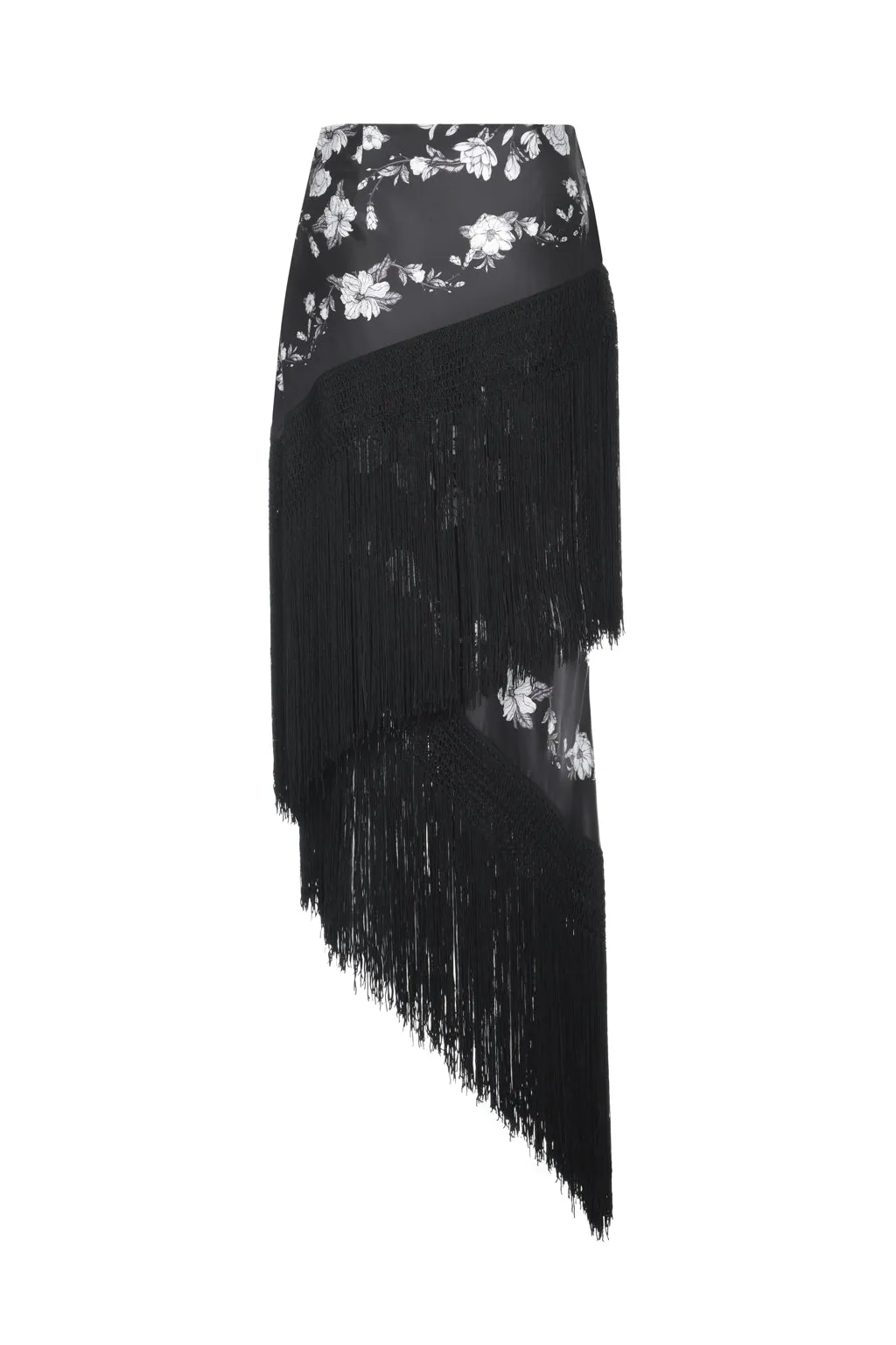 Clearance | Asymmetrical Fringed Print Skirt in Poppy sold by Pheme Paris product image thumbnail 2