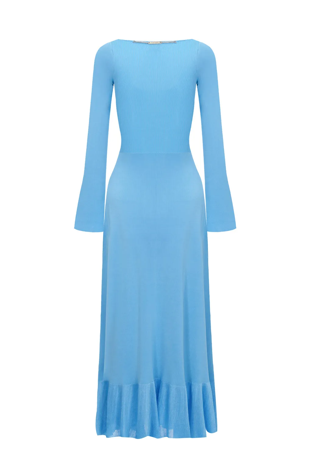Clearance | Square Neck Ribbed Knit Dress in Blue sold by Pheme Paris product image thumbnail 3