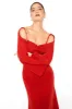 Clearance | Open Sleeve Midi Dress in Tomato Red sold by Pheme Paris