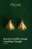 Vintage triangle shell earrings - Gold plated sold by Pheme Paris