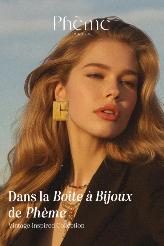 Vintage square earrings - Gold plated sold by Pheme Paris