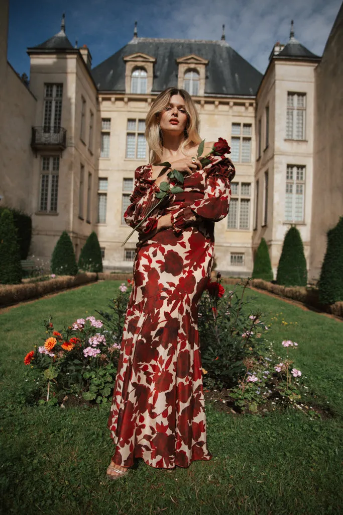 Printed crepe silk maxi dress - Red sold by Pheme Paris product image thumbnail 4