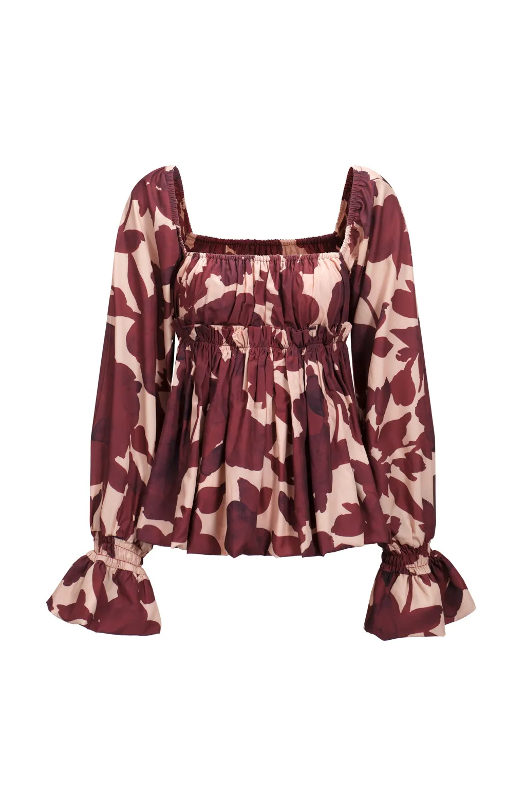 Ruffled floral-print top - Red sold by Pheme Paris product image thumbnail 2