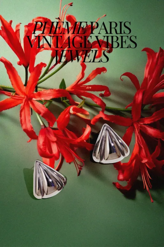 Vintage Triangle Shell Earrings - Steel made by Pheme Paris